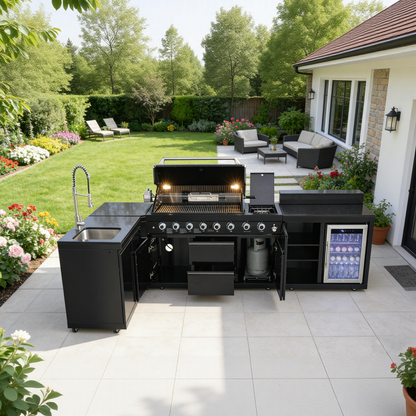 95.8 Inch Gas Grill Outdoor Kitchen Island