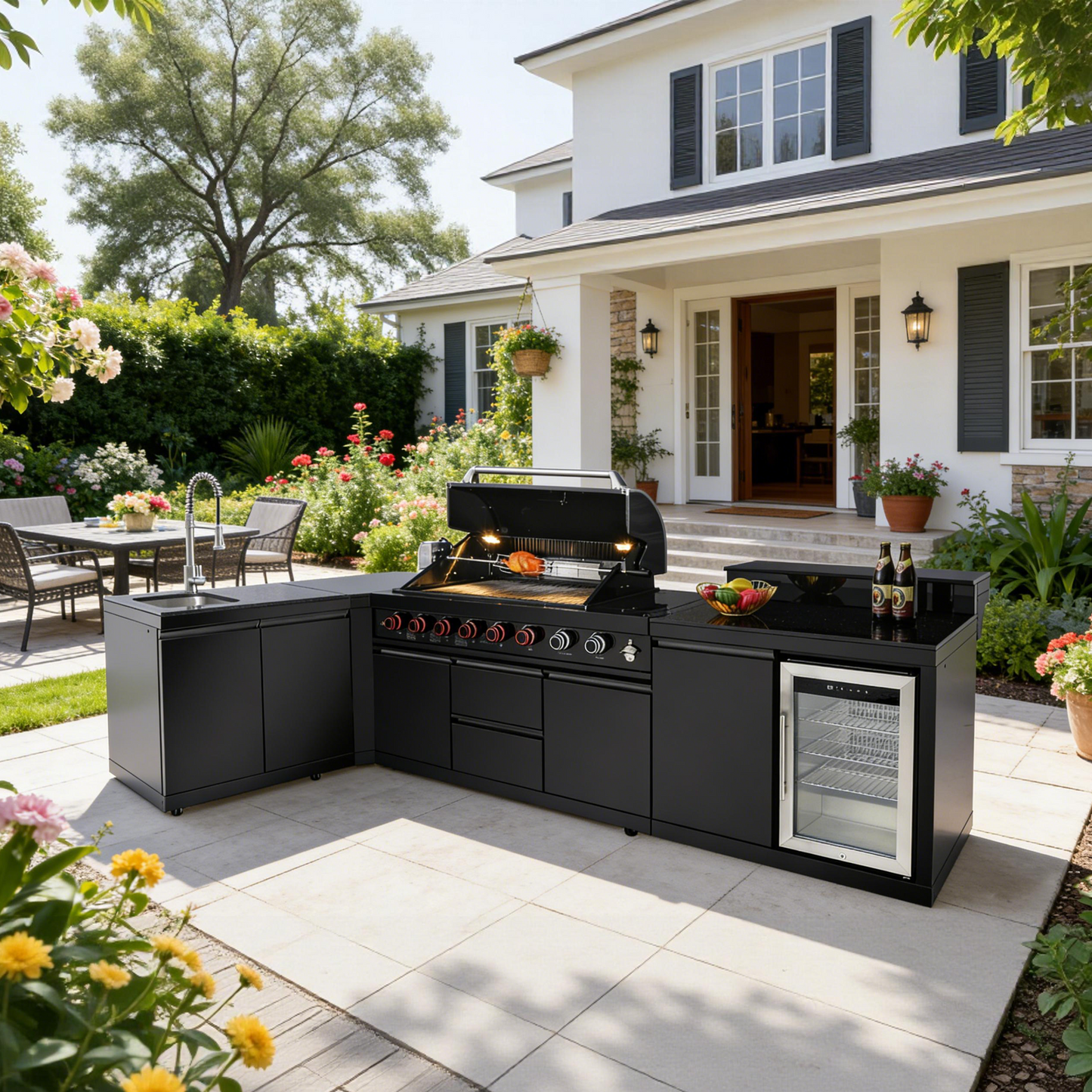 95.8 Inch Gas Grill Outdoor Kitchen Island