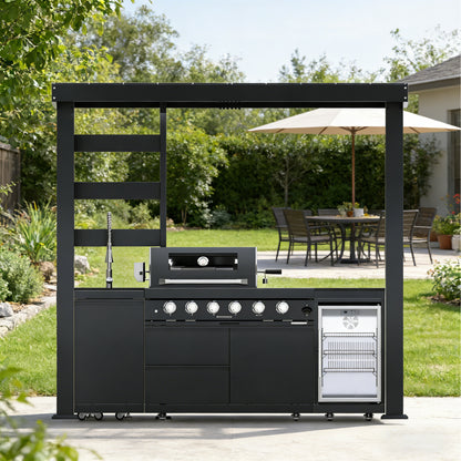 97" Deluxe Stainless Steel Gas Grill with Shed