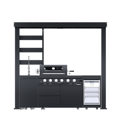 97" Deluxe Stainless Steel Gas Grill with Shed