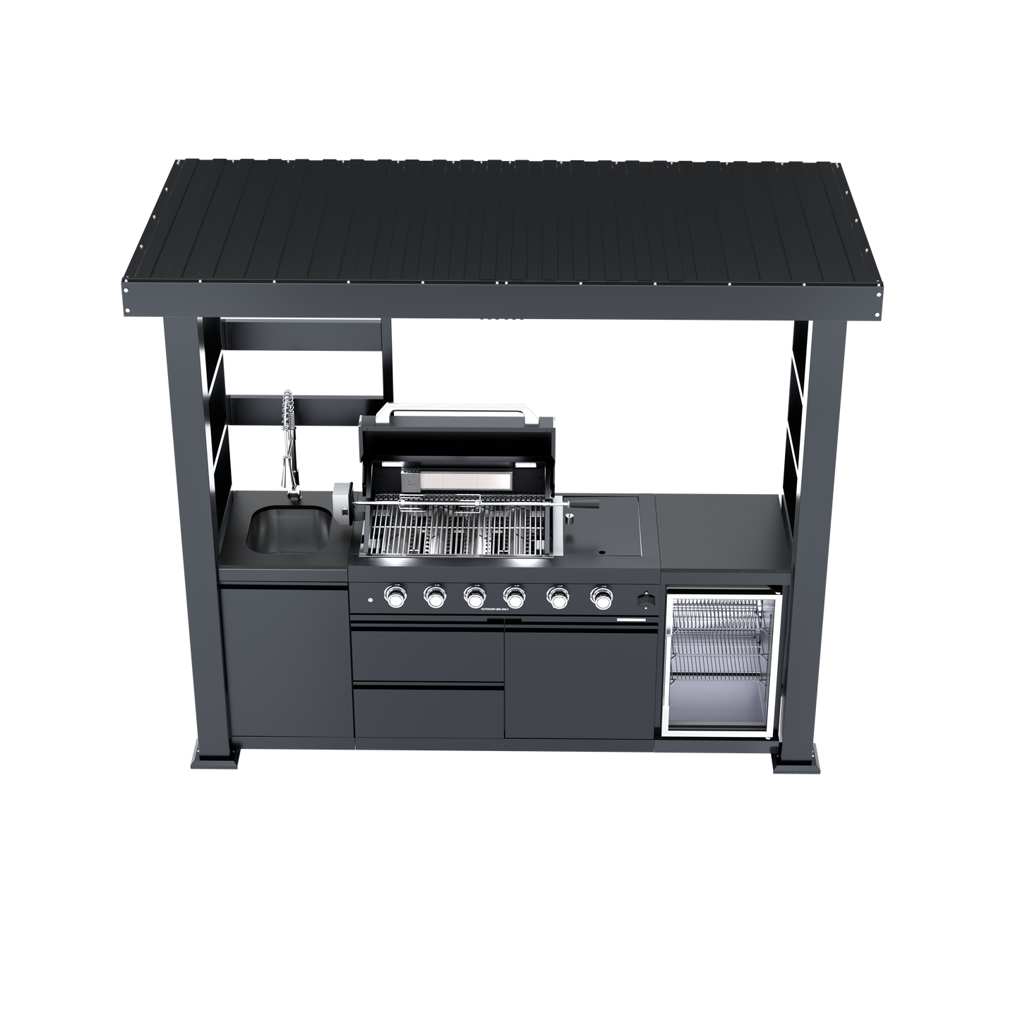 97" Deluxe Stainless Steel Gas Grill with Shed