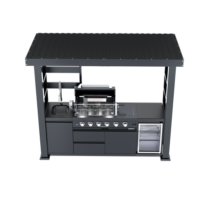97" Deluxe Stainless Steel Gas Grill with Shed
