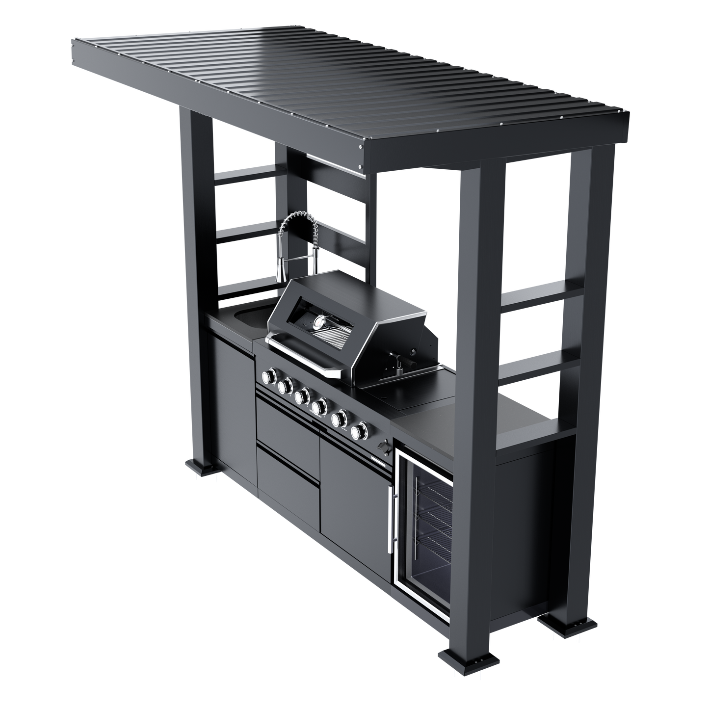 97" Deluxe Stainless Steel Gas Grill with Shed