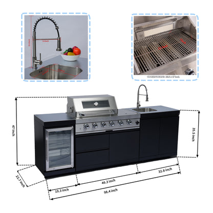 98-Inch Deluxe Stainless Steel Gas Grill
