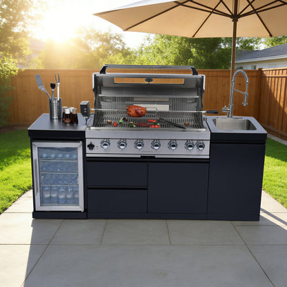 82" Deluxe Stainless Steel Gas Barbecue Grill