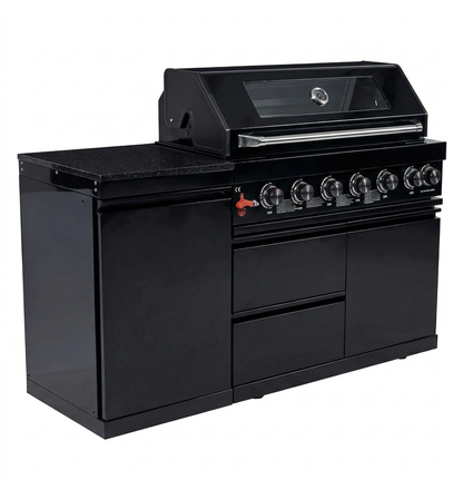 Black Deluxe Stainless Steel Gas Grill