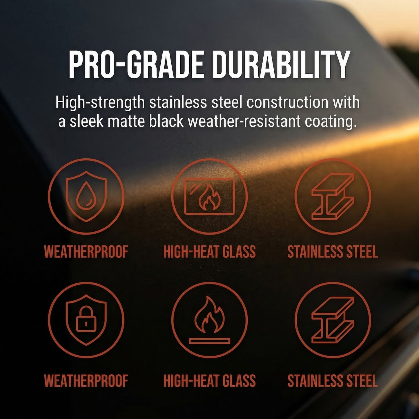 Black Deluxe Stainless Steel Gas Grill