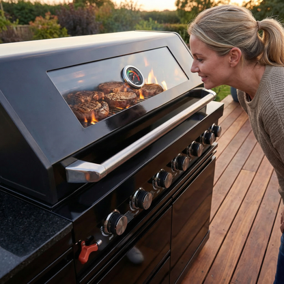 Black Deluxe Stainless Steel Gas Grill