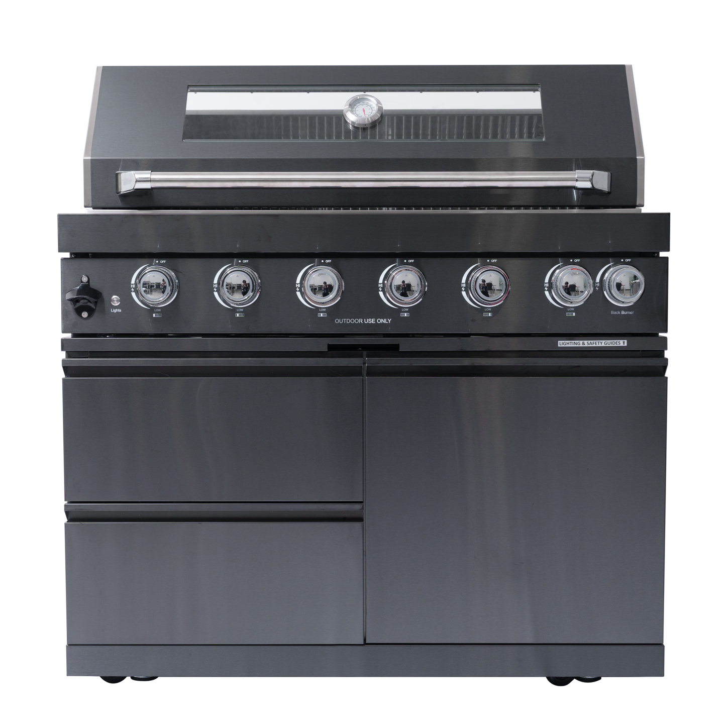 Black Deluxe Stainless Steel Propane Gas Grill