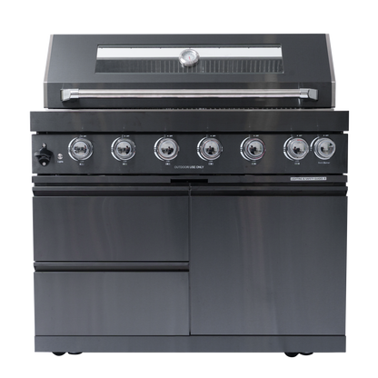 Black Deluxe Stainless Steel Propane Gas Grill