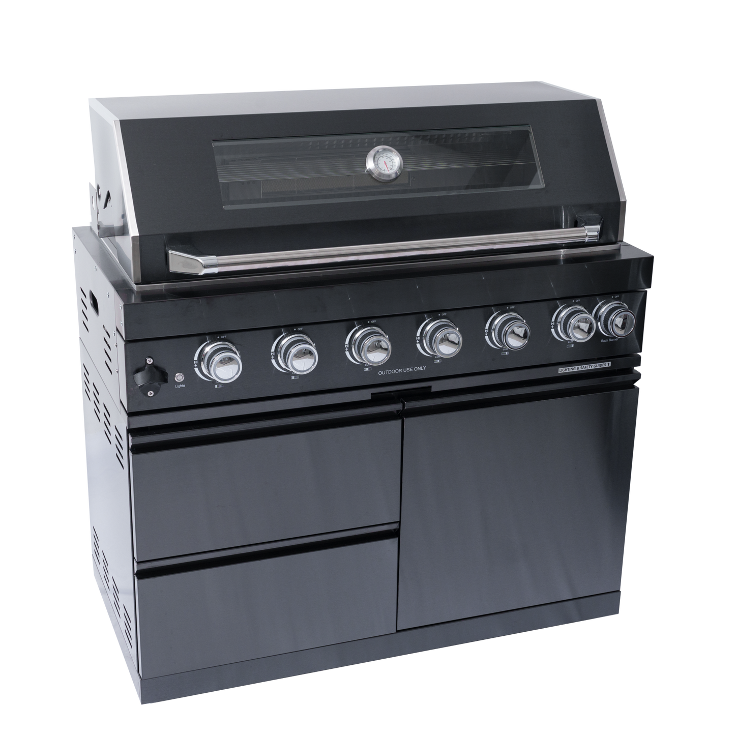 Black Deluxe Stainless Steel Propane Gas Grill