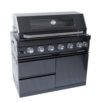Black Deluxe Stainless Steel Propane Gas Grill