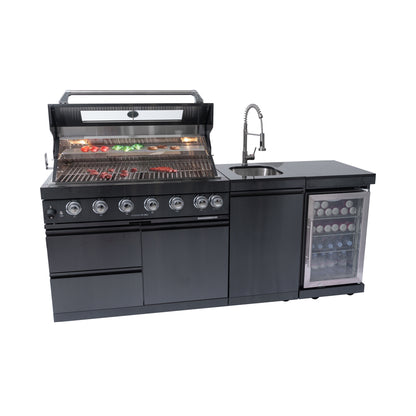 Black Deluxe Stainless Steel Propane Gas Grill
