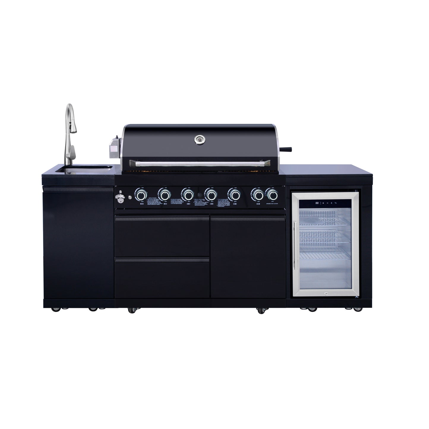 Black Stainless Steel Propane Gas BBQ Grill