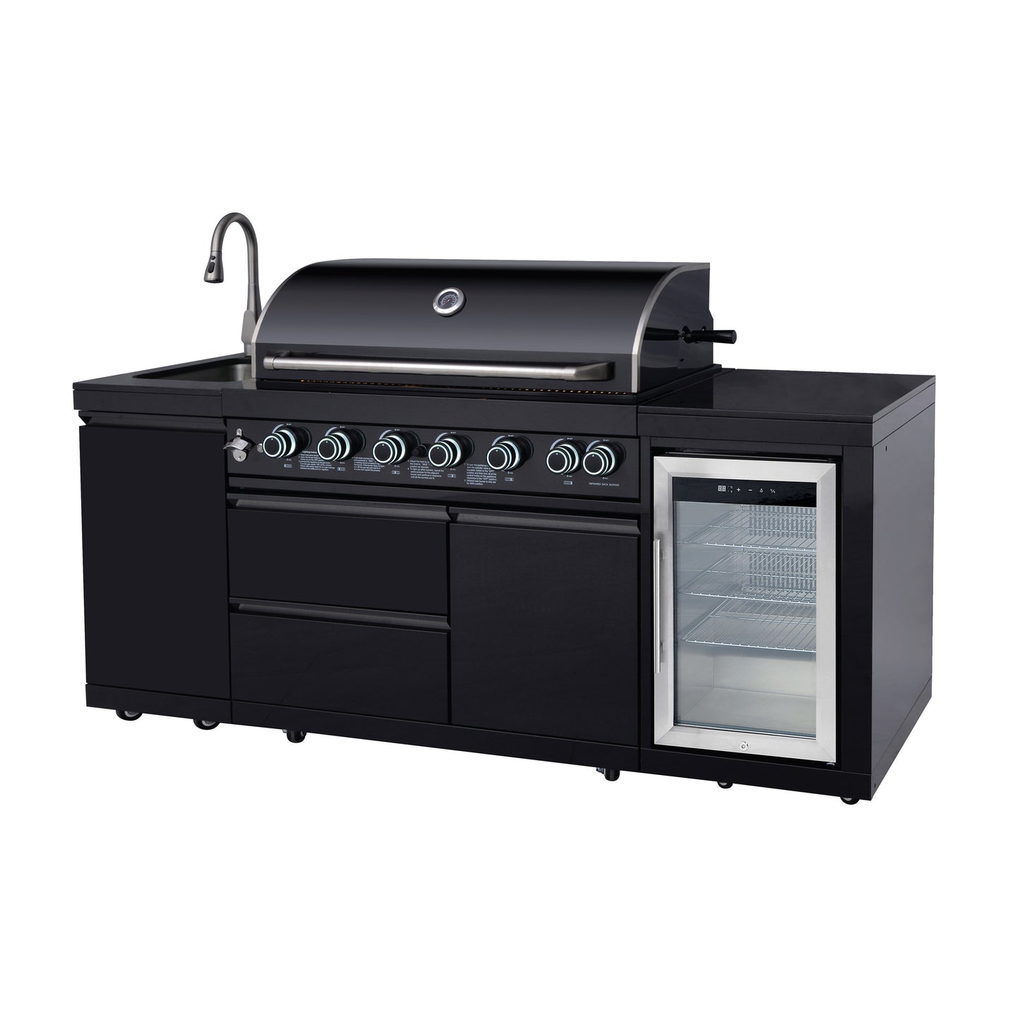 Black Stainless Steel Propane Gas BBQ Grill