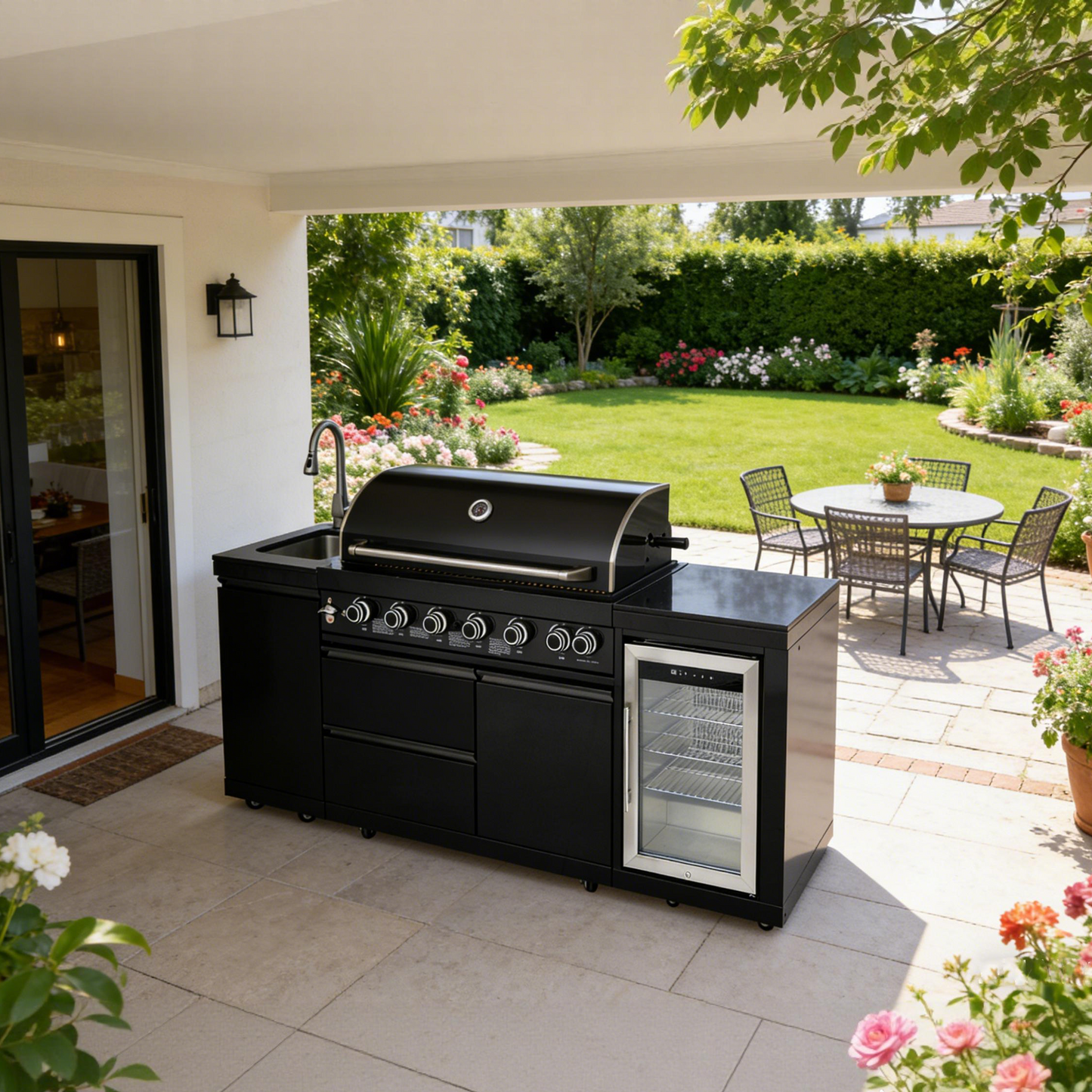 Black Stainless Steel Propane Gas BBQ Grill