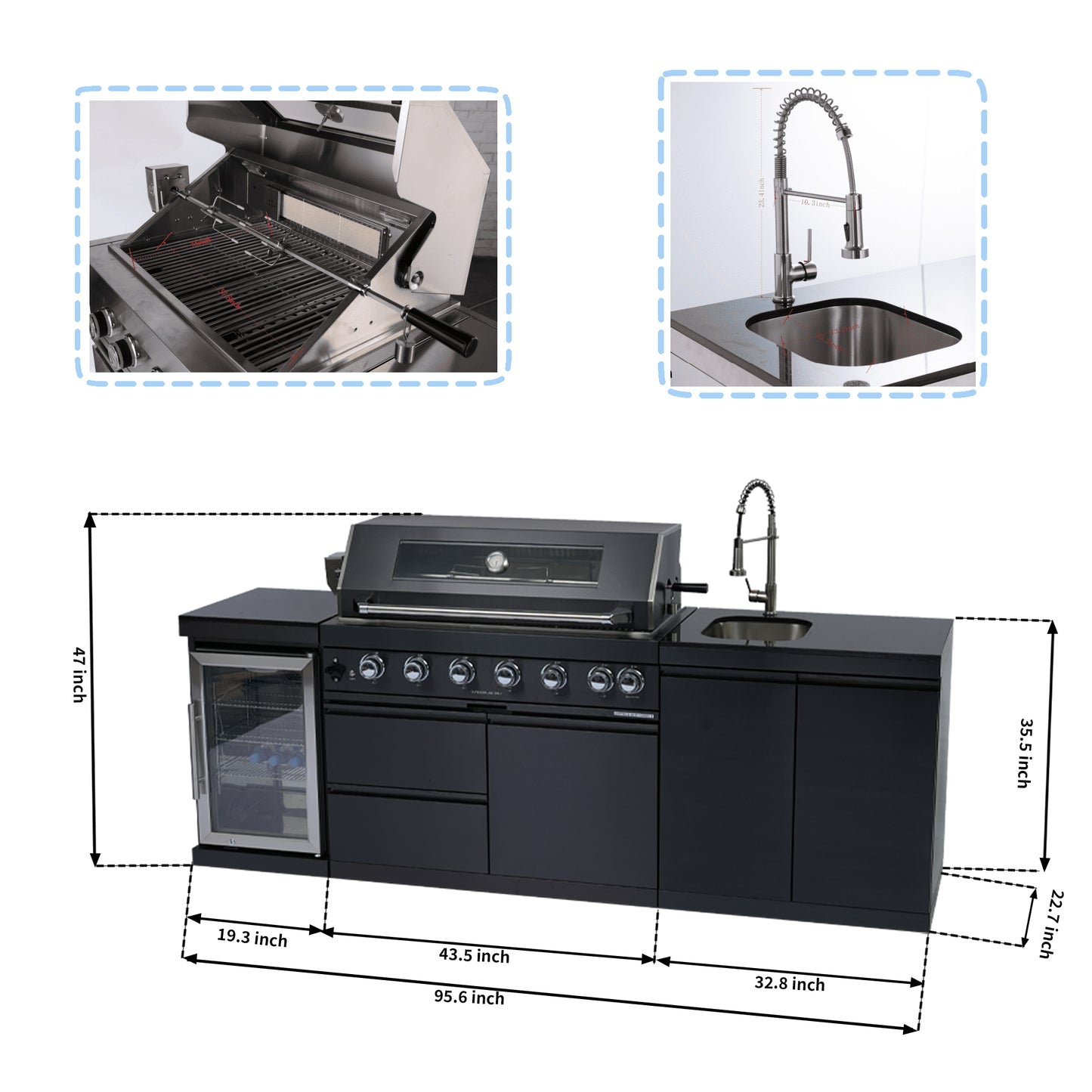 Deluxe Stainless Steel Barbecue Gas Grill