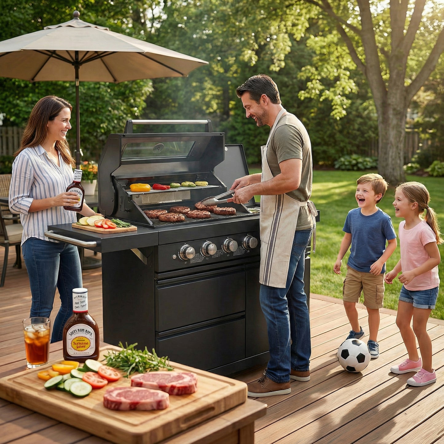Deluxe Stainless Steel Gas BBQ Grill