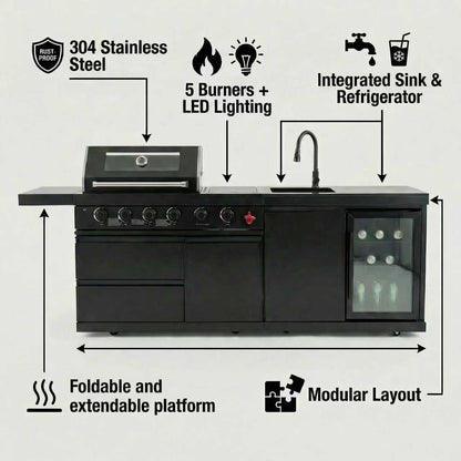 Deluxe Stainless Steel Gas BBQ Grill