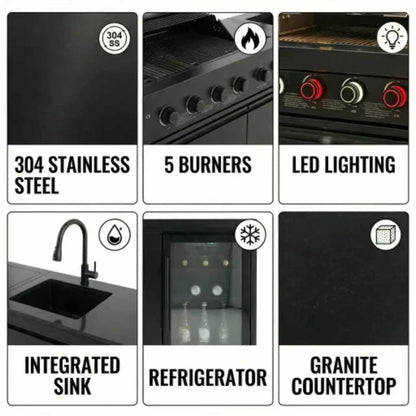 Deluxe Stainless Steel Gas BBQ Grill
