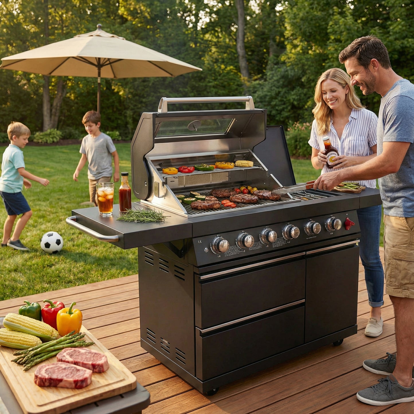 Deluxe Stainless Steel Gas BBQ Grill