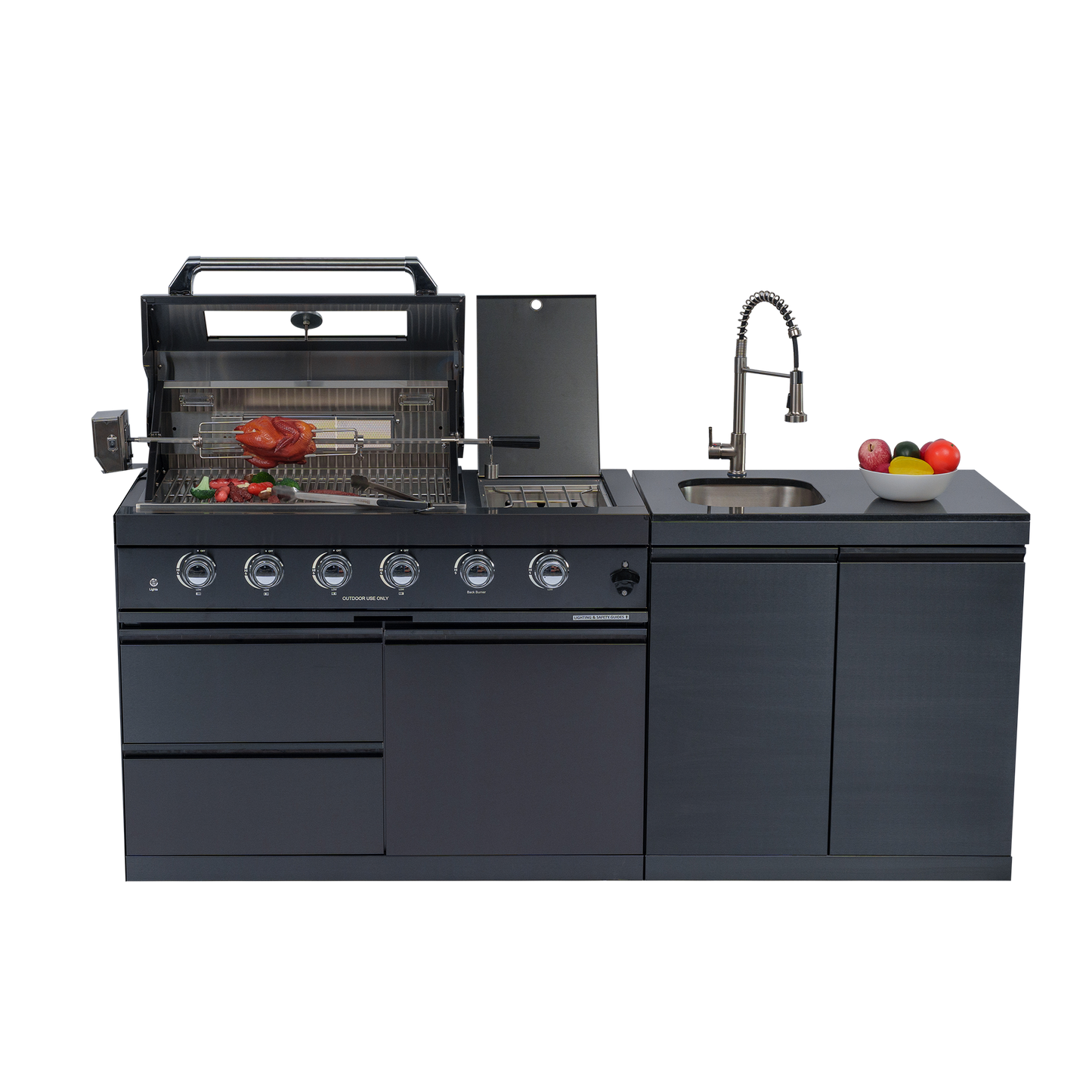 Deluxe Stainless Steel Propane Gas Grill Set