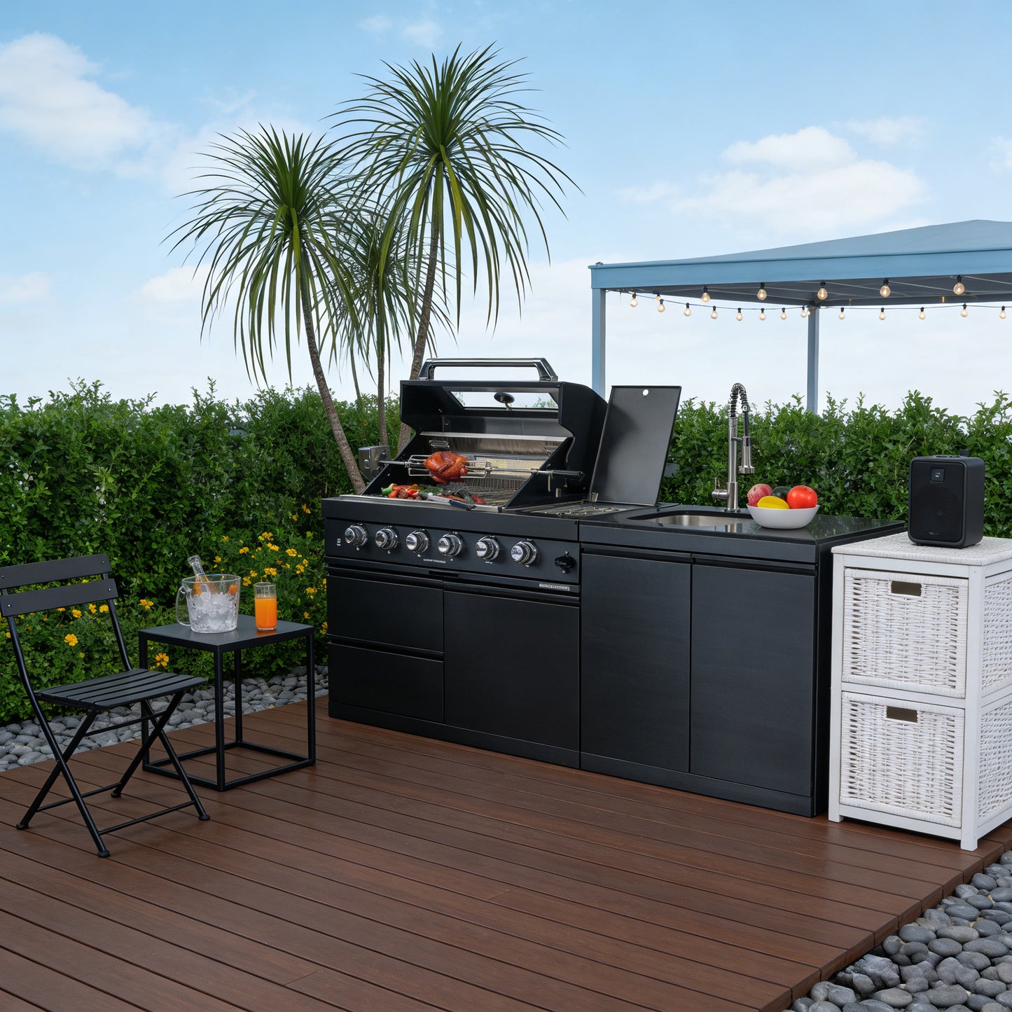 Deluxe Stainless Steel Propane Gas Grill Set