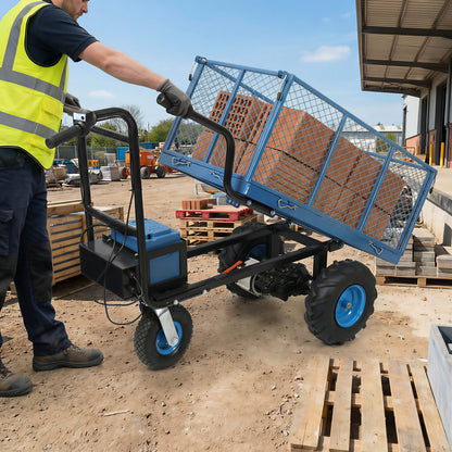 Electric Powered Utility Wheelbarrow Garden Wagon Dump Cart