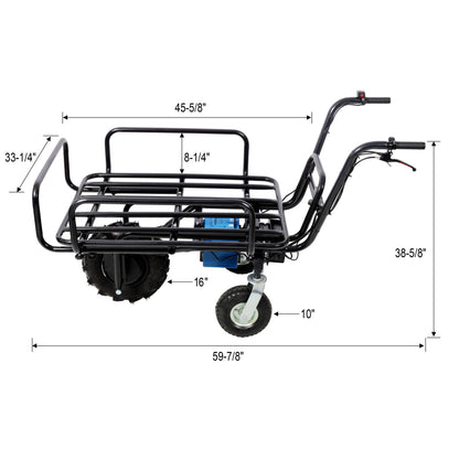 Electric Wheelbarrow 265 lbs Load Capacity Garden Transportation Cart