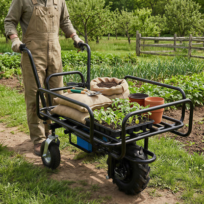 Electric Wheelbarrow 265 lbs Load Capacity Garden Transportation Cart