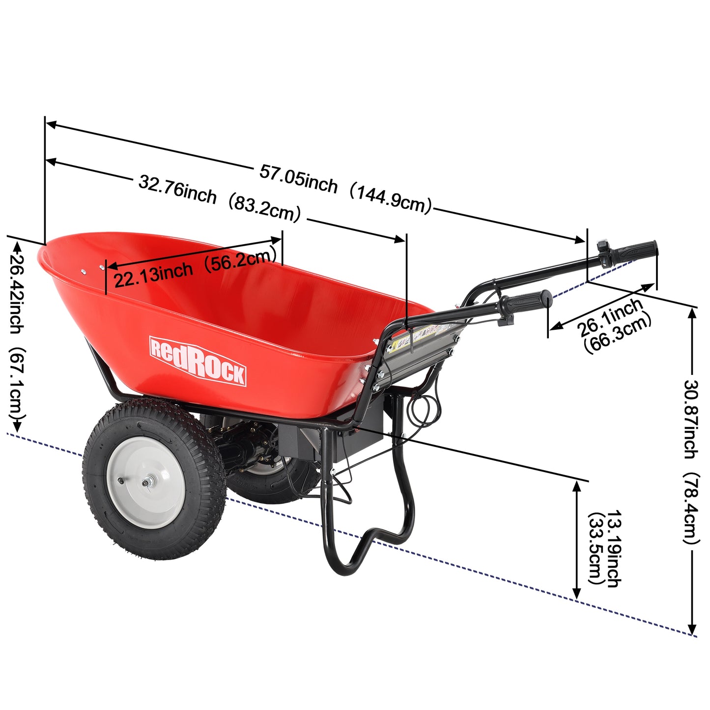 Electric Wheelbarrow Utility Cart 330 lb Capacity Barrel Dump