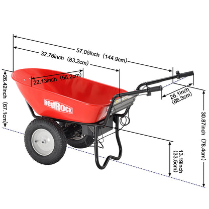 Electric Wheelbarrow Utility Cart 330 lb Capacity Barrel Dump