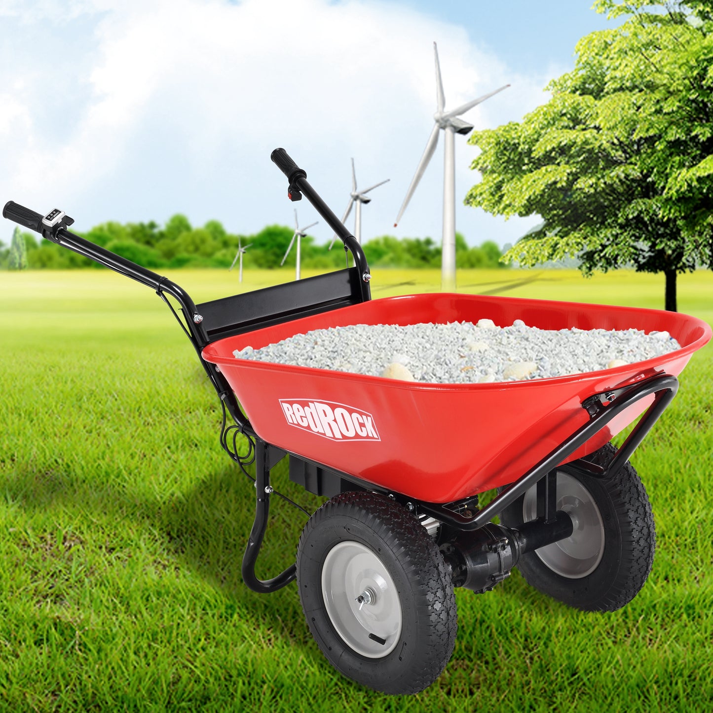 Electric Wheelbarrow Utility Cart 330 lb Capacity Barrel Dump