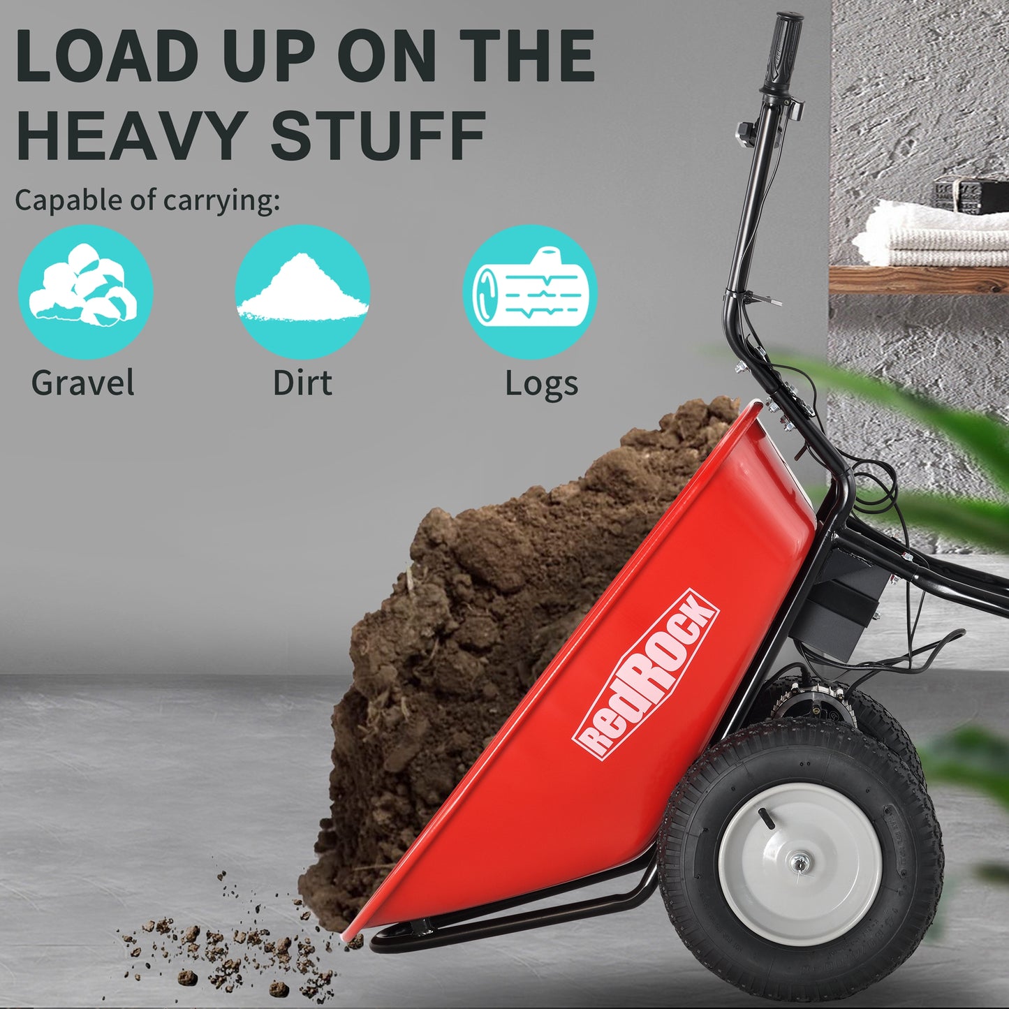 Electric Wheelbarrow Utility Cart 330 lb Capacity Barrel Dump