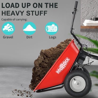 Electric Wheelbarrow Utility Cart 330 lb Capacity Barrel Dump