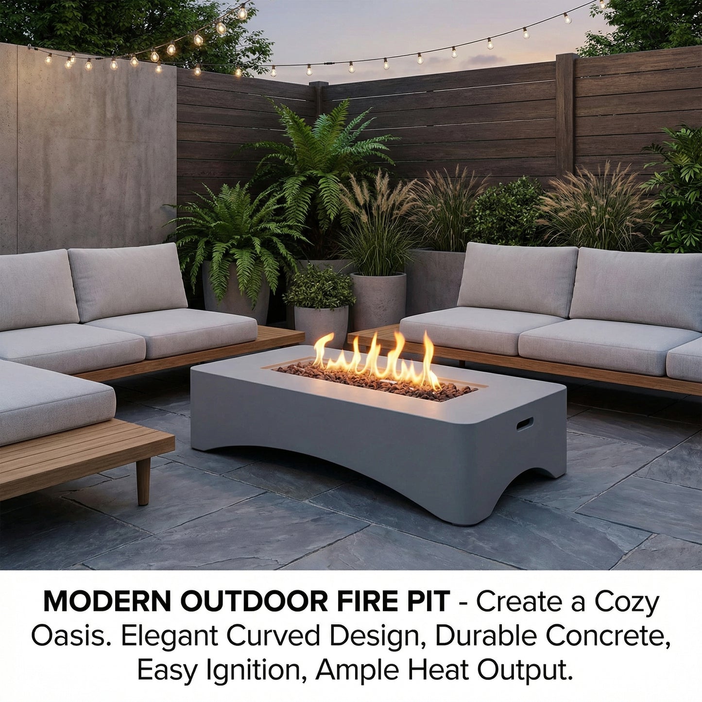 Outdoor Gas Fire Pit 50000 BTU