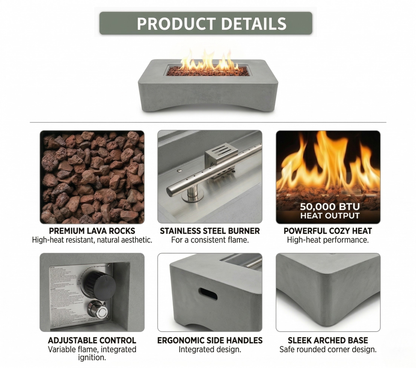 Outdoor Gas Fire Pit 50000 BTU
