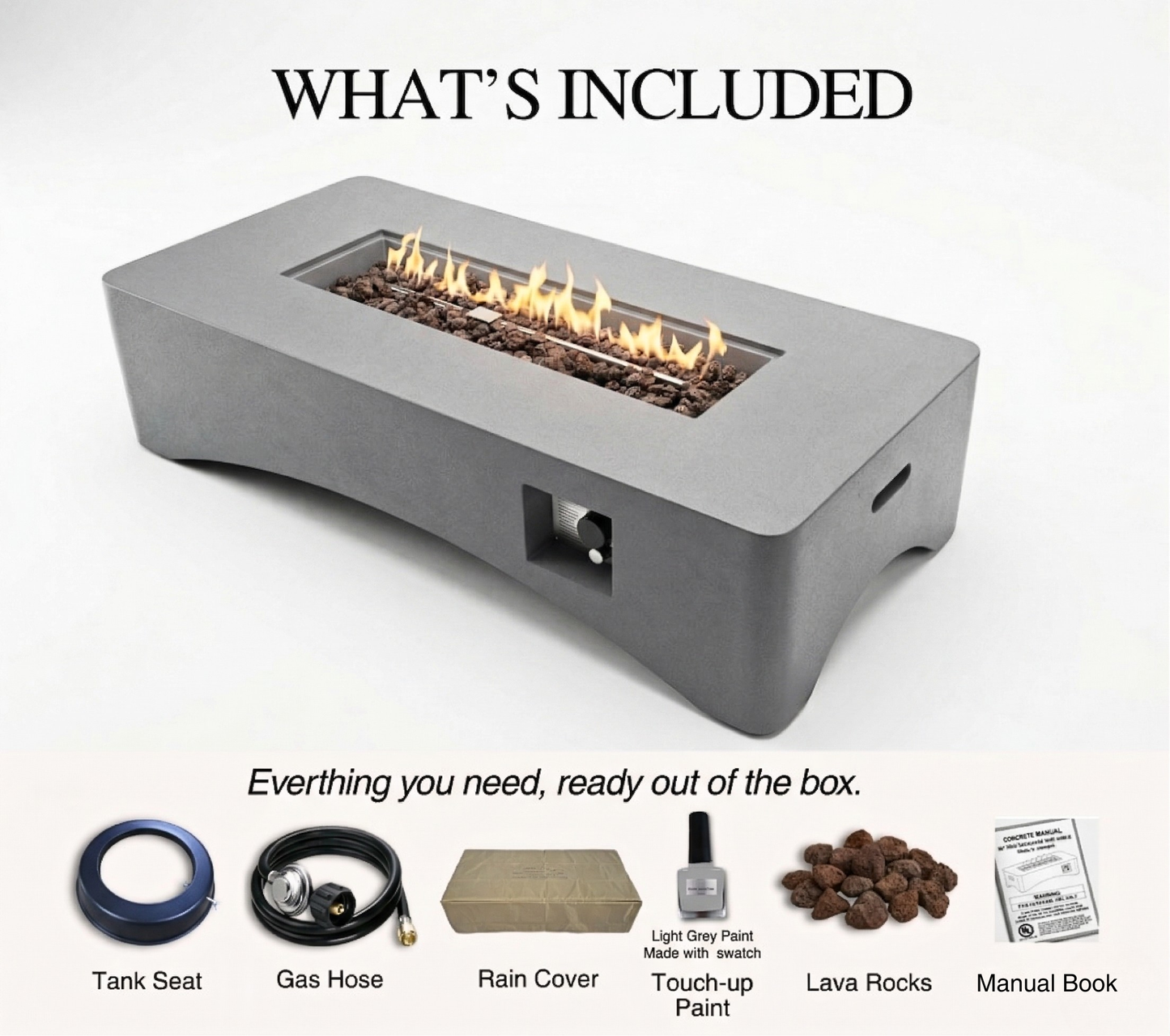 Outdoor Gas Fire Pit 50000 BTU