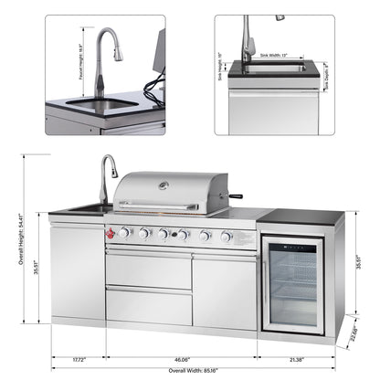 Outdoor Propane Gas BBQ Grill