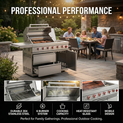 Outdoor Stainless Steel Gas Grill
