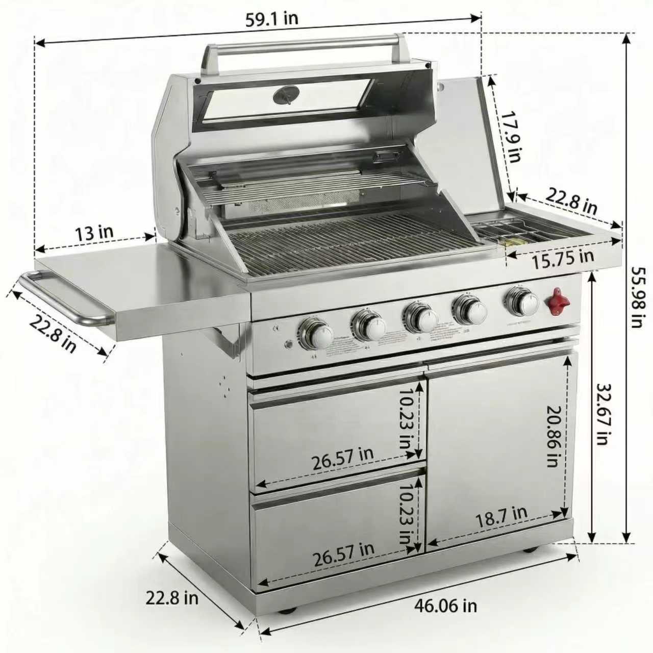 Outdoor Stainless Steel Gas Grill