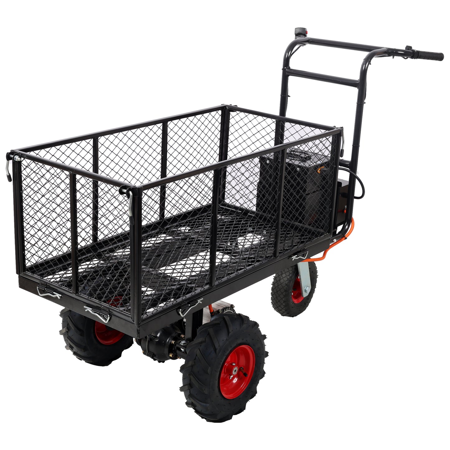 Powered Utility Garden Wagon Dump Cart Electric Wheelbarrow