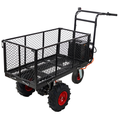 Powered Utility Garden Wagon Dump Cart Electric Wheelbarrow