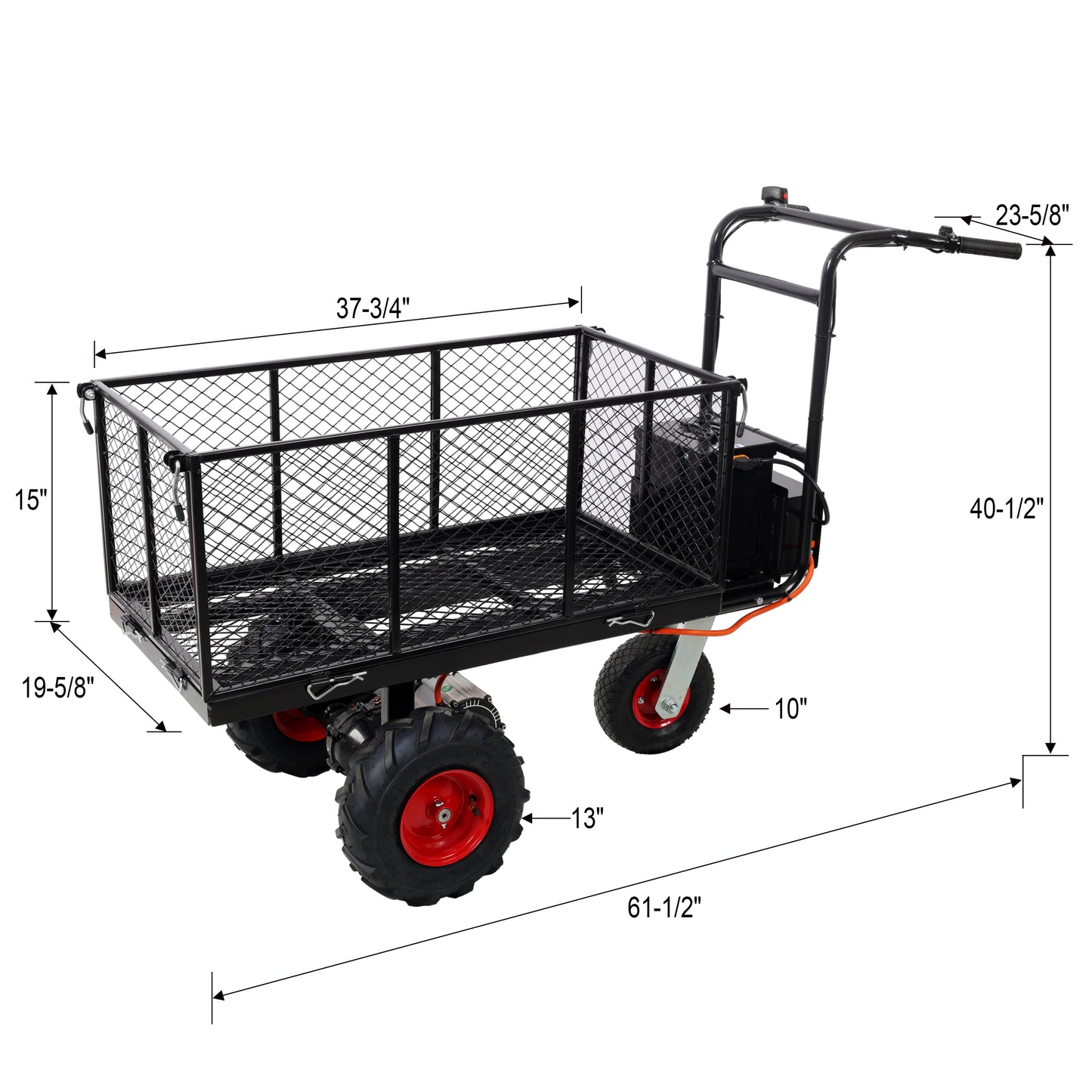 Powered Utility Garden Wagon Dump Cart Electric Wheelbarrow