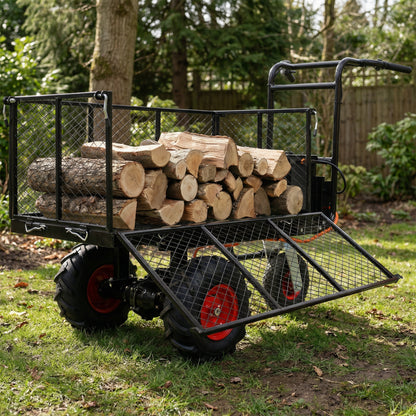 Powered Utility Garden Wagon Dump Cart Electric Wheelbarrow