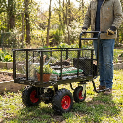 Powered Utility Garden Wagon Dump Cart Electric Wheelbarrow