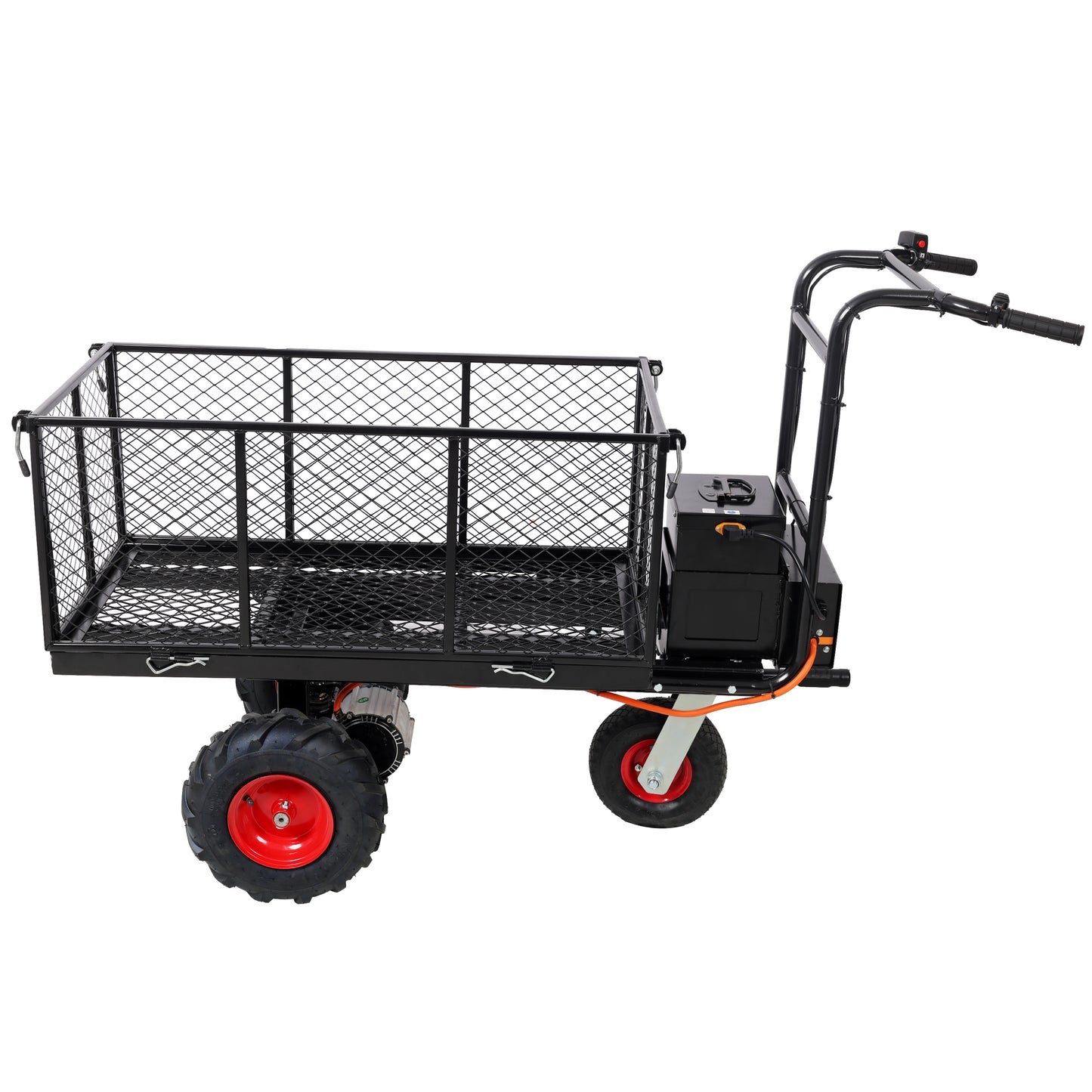 Powered Utility Garden Wagon Dump Cart Electric Wheelbarrow