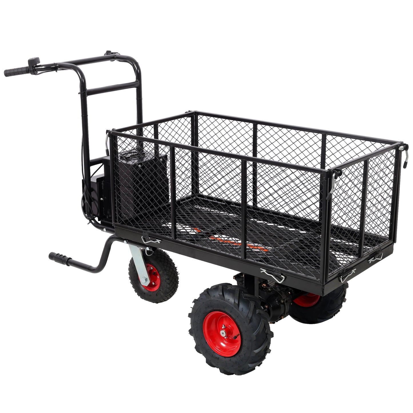 Powered Utility Garden Wagon Dump Cart Electric Wheelbarrow