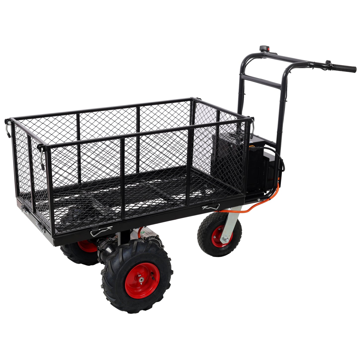 Powered Utility Garden Wagon Dump Cart Electric Wheelbarrow