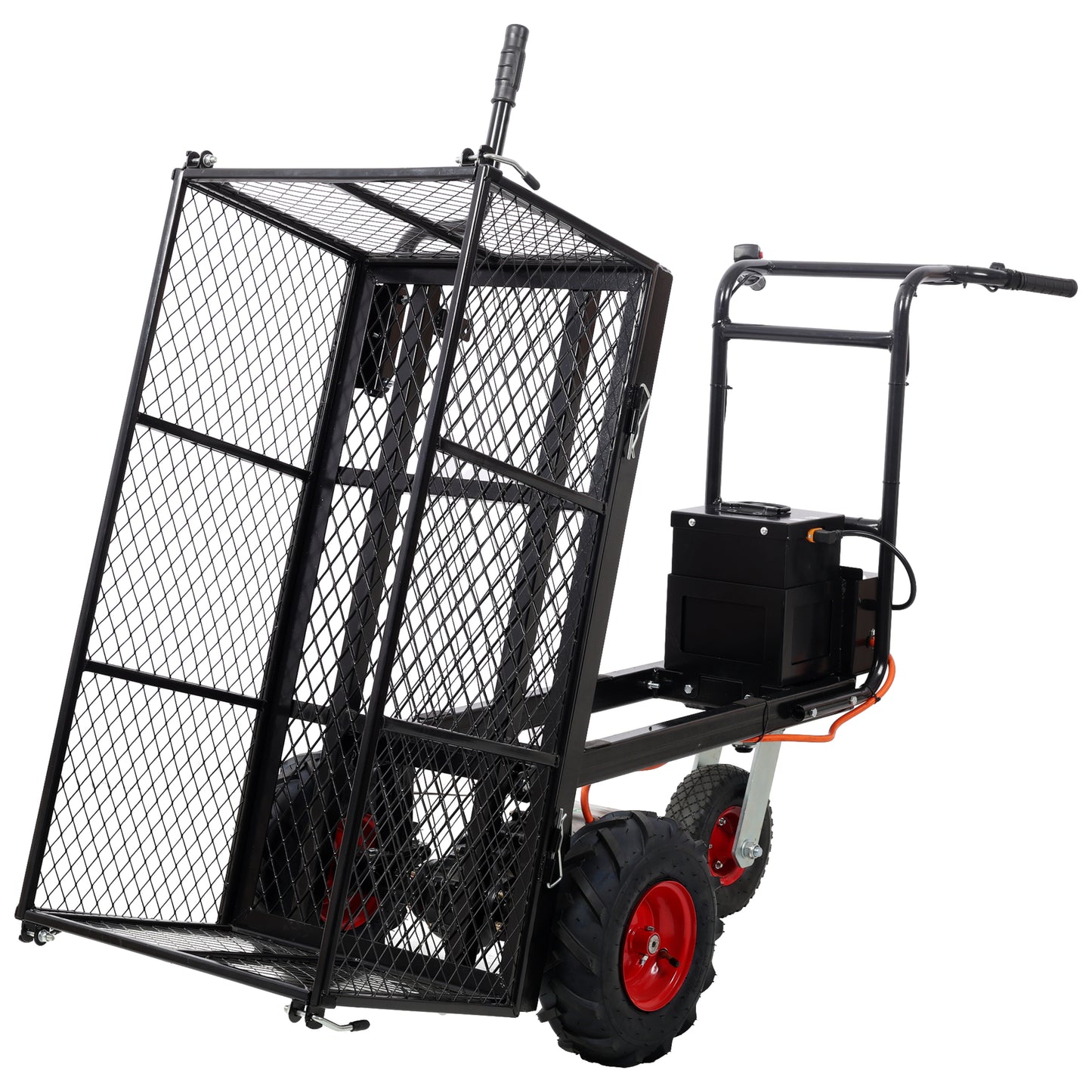 Powered Utility Garden Wagon Dump Cart Electric Wheelbarrow